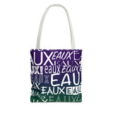 EAUX- WHITE ON MARDI GRAS TOTE BAG
