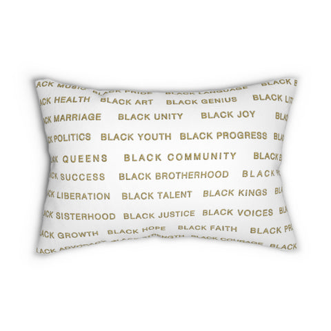 BLACK MAGIC - GOLD LETTERS LUMBAR PILLOW
