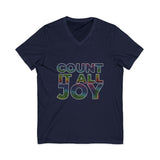 COUNT IT ALL JOY UNISEX V-NECK  T-SHIRTS