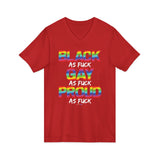 BLACK GAY PROUD AF V-NECK T-SHIRTS