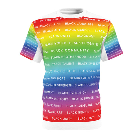 BLACK MAGIC RAINBOW WHITE AOP UNISEX T-SHIRTS