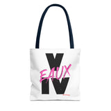 V EAUX IV - BLACK W/ PINK EAUX TOTE BAG
