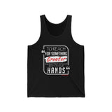 REACH FOR SOMETHING - WHITE RED UNISEX TANKTOP