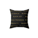 BLACK MAGIC - BLACK GOLD THROW PILLOW