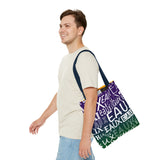 EAUX- WHITE ON MARDI GRAS TOTE BAG
