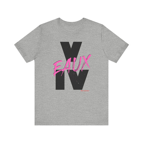 V EAUX IV - BLACK W/ PINK EAUX UNISEX SHORT SLEEVE T-SHIRT