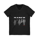 MARCH - WHITE UNISEX V-NECK T-SHIRT