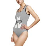 V EAUX IV - WHITE W/ BLACK EAUX 1 PIECE SWIM SUIT