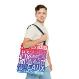 EAUX WHITE ON RAINBOW TOTE BAG