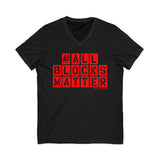 ALLBLOCKSMATTER_Red UNISEX V-NECK T-SHIRT