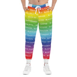 BLACK MAGIC RAINBOW WHITE ATHLECTIC JOGGERS