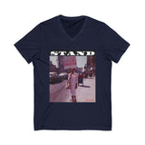 STAND - WHITE UNISEX V-NECK T-SHIRT