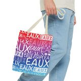 EAUX WHITE ON RAINBOW TOTE BAG