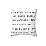 BLACK MAGIC - BLACK LETTERS THROW PILLOW