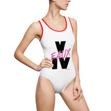 V EAUX IV - BLACK W/ PINK EAUX 1 PIECE SWIM SUIT