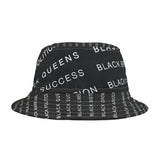 BLACK MAGIC WHITE LETTERS AOP BUCKET HAT