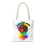 BLACK GAY PROUD FIST TOTE BAG