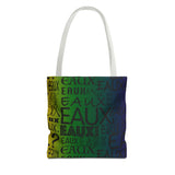 EAUX - BLACK ON MARDI GRAS TOTE BAG