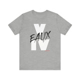 V EAUX IV - WHITE W/ BLACK EAUX UNISEX SHORT SLEEVE T-SHIRT