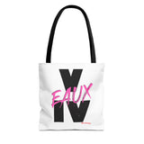 V EAUX IV - BLACK W/ PINK EAUX TOTE BAG
