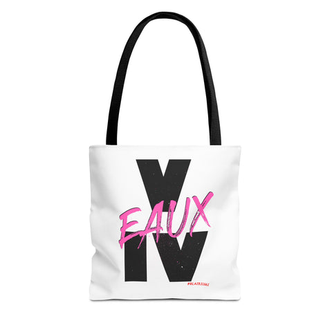 V EAUX IV - BLACK W/ PINK EAUX TOTE BAG