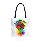 BLACK GAY PROUD FIST TOTE BAG