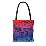 EAUX - BLACK ON RAINBOW TOTE BAG