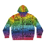 EAUX BLACK ON RAINBOW AOP ZIP HOODIE