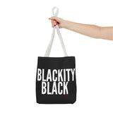 BLACKITY BLACK - WHITE TOTE BAG