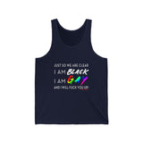 BLACK GAY FUP WHITE UNISEX TANK TOP