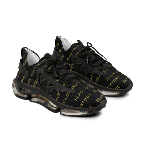 BLACK MAGIC - BLACK GOLD MESH SNEAKERS
