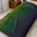 EAUX - BLACK ON MARDI GRAS  PLUSH BLANKET