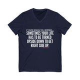 UPSIDE DOWN UNISEX V NECK T SHIRTS