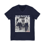 RESIST-WHITE UNISEX V-NECK T-SHIRT