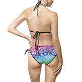 EAUX WHITE ON RAINBOW 2 PIECE SWIM SIUT