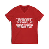 GIVE YOUR LOVE UNISEX V-NECK T-SHIRTS