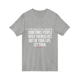 WEED THEMSELVES OUT UNISEX V-NECK T-SHIRT