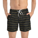BLACK MAGIC - BLACK GOLD SWIM TRUNKS