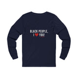 BLACKITY BLACK - WHITE UNISEX LONG SLEEVE T-SHIRT