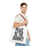 PEACE BE THE JOURNEY BLACK TOTE BAG