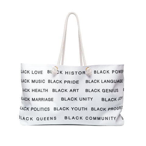 BLACK MAGIC - BLACK LETTERS WEEKENDER BAG