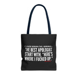 BEST APOLOGIES TOTE BAG