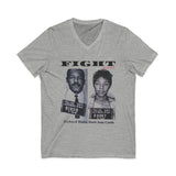 FIGHT - WHITE UNISEX V-NECK T-SHIRT