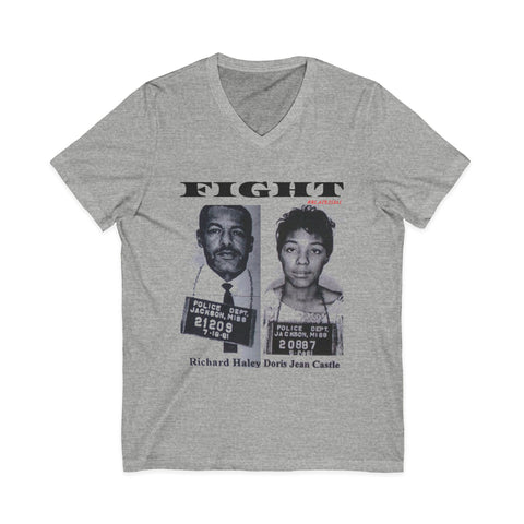 FIGHT - WHITE UNISEX V-NECK T-SHIRT