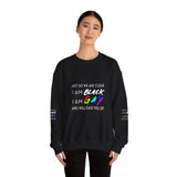 BLACK GAY FUP WHITE UNISEX SWEATSHIRTS