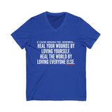 HEAL YOUR WOUNDS UNISEX V-NECK T-SHIRT