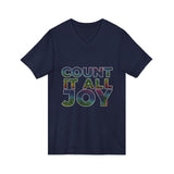 COUNT IT ALL JOY UNISEX V-NECK  T-SHIRTS