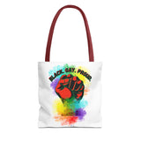 BLACK GAY PROUD FIST TOTE BAG