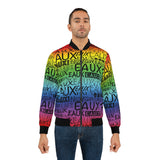 EAUX BLACK ON RAINBOW AOP MEN'S BOMBER JACKET