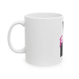 V EAUX IV - BLACK W/ PINK EAUX CERAMIC MUG - WHITE 11OZ
